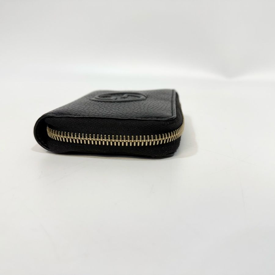 GUCCI零錢包黑色牛皮雙G SOHO拉鍊零錢包598209-12