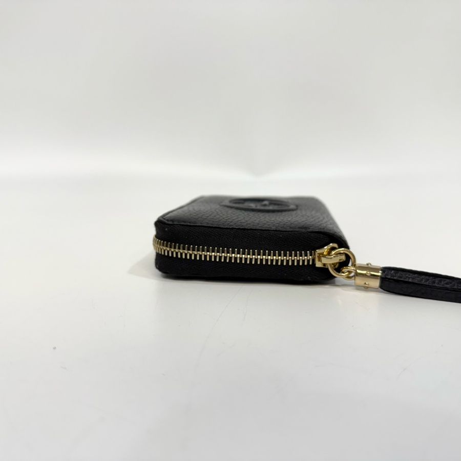 GUCCI零錢包黑色牛皮雙G SOHO拉鍊零錢包598209-13