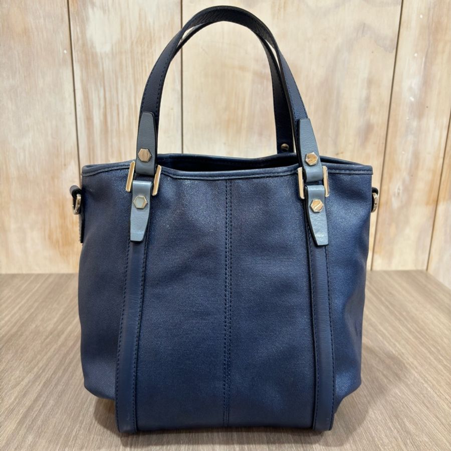 TODS G BAG 藍色防水布 小款 肩背包斜背包手提包-3