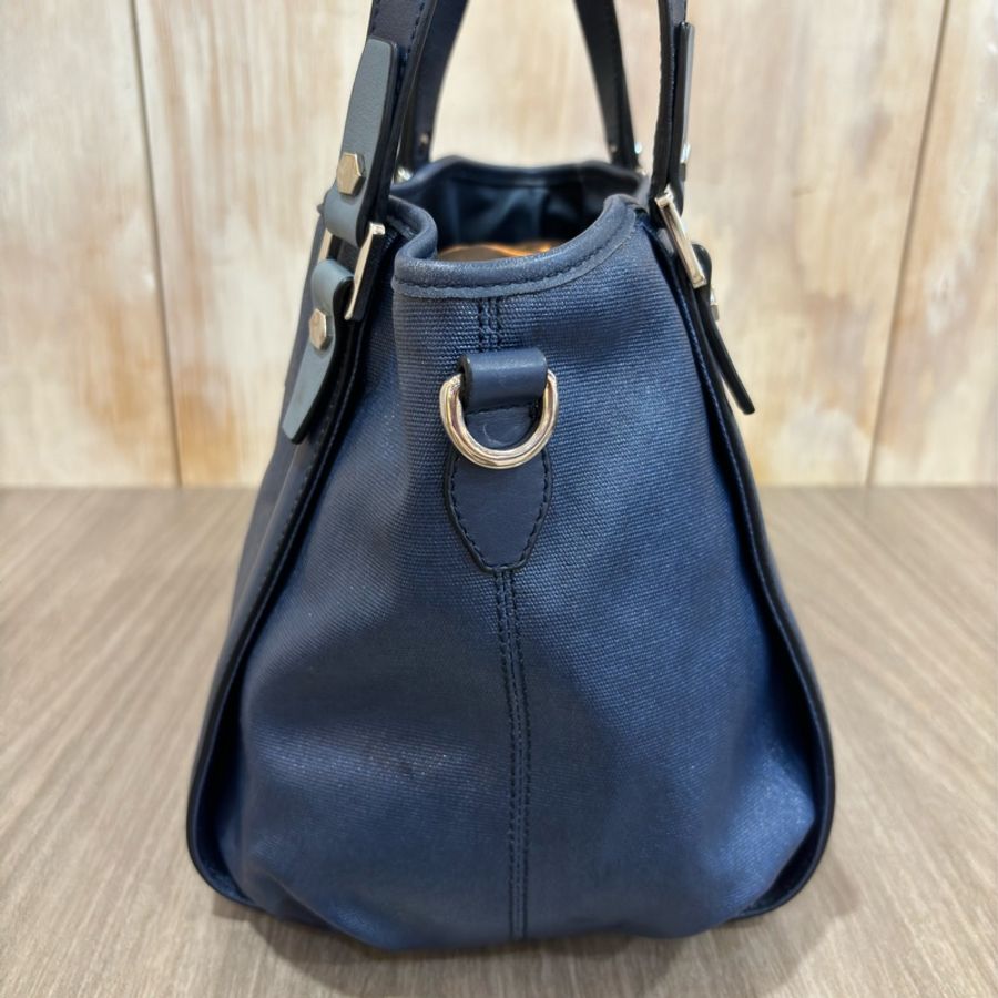 TODS G BAG 藍色防水布 小款 肩背包斜背包手提包-5