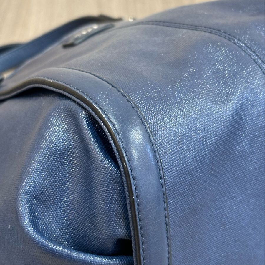TODS G BAG 藍色防水布 小款 肩背包斜背包手提包-7