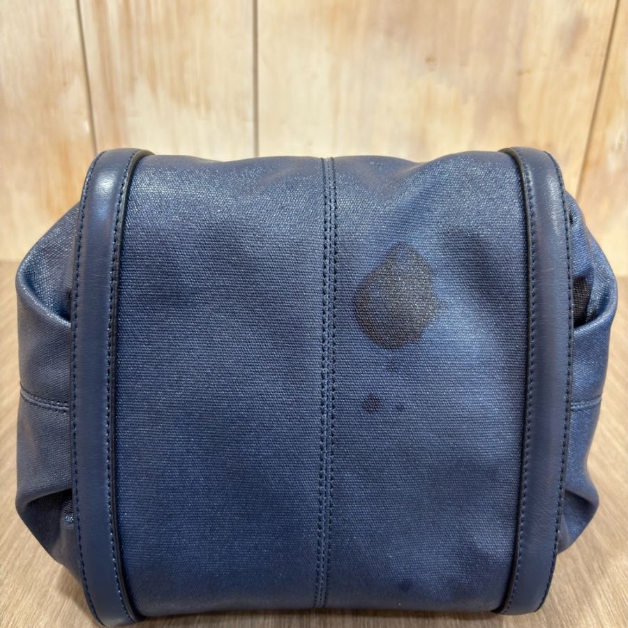 TODS G BAG 藍色防水布 小款 肩背包斜背包手提包-9