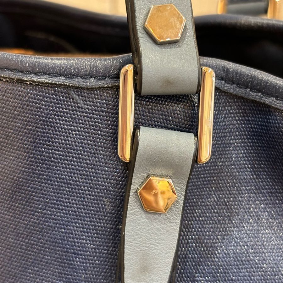 TODS G BAG 藍色防水布 小款 肩背包斜背包手提包-13