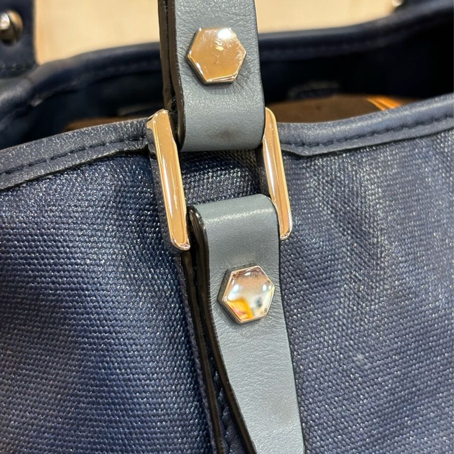 TODS G BAG 藍色防水布 小款 肩背包斜背包手提包-14