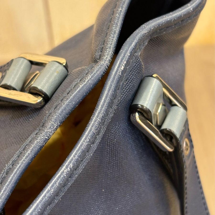 TODS G BAG 藍色防水布 小款 肩背包斜背包手提包-16