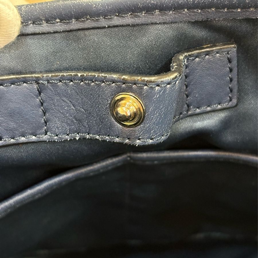 TODS G BAG 藍色防水布 小款 肩背包斜背包手提包-20