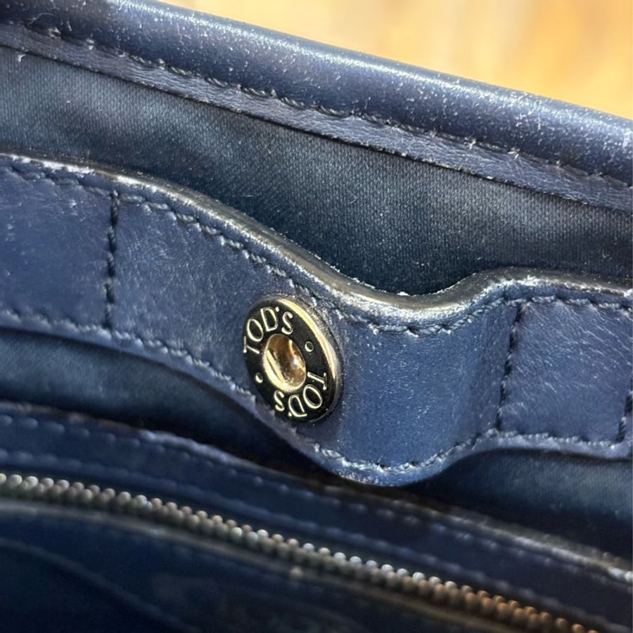 TODS G BAG 藍色防水布 小款 肩背包斜背包手提包-21