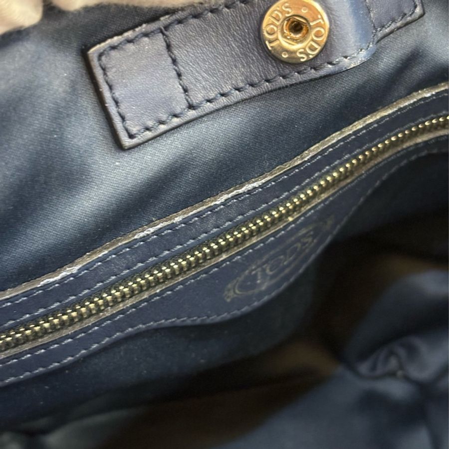 TODS G BAG 藍色防水布 小款 肩背包斜背包手提包-22