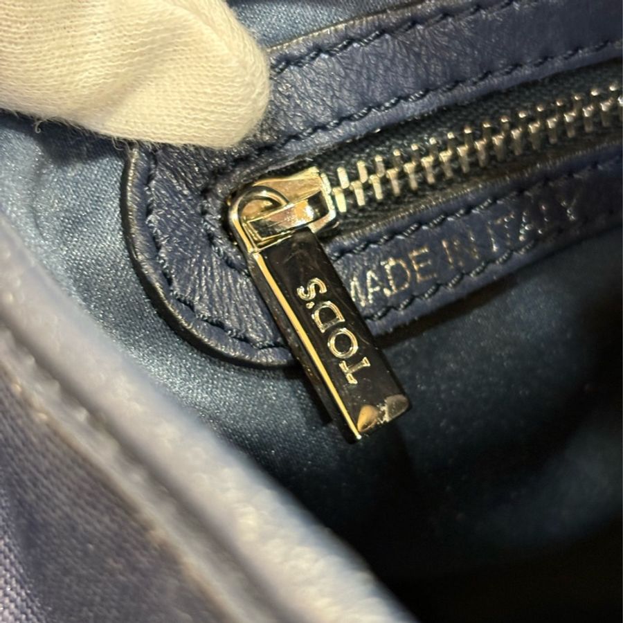 TODS G BAG 藍色防水布 小款 肩背包斜背包手提包-23