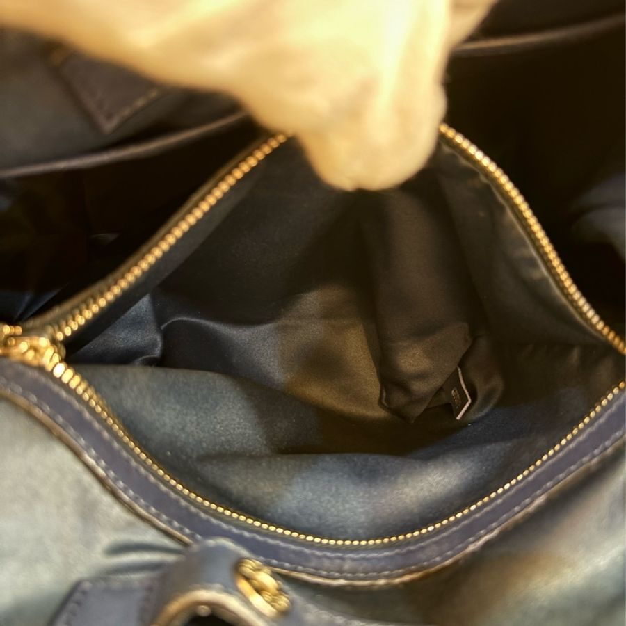 TODS G BAG 藍色防水布 小款 肩背包斜背包手提包-24