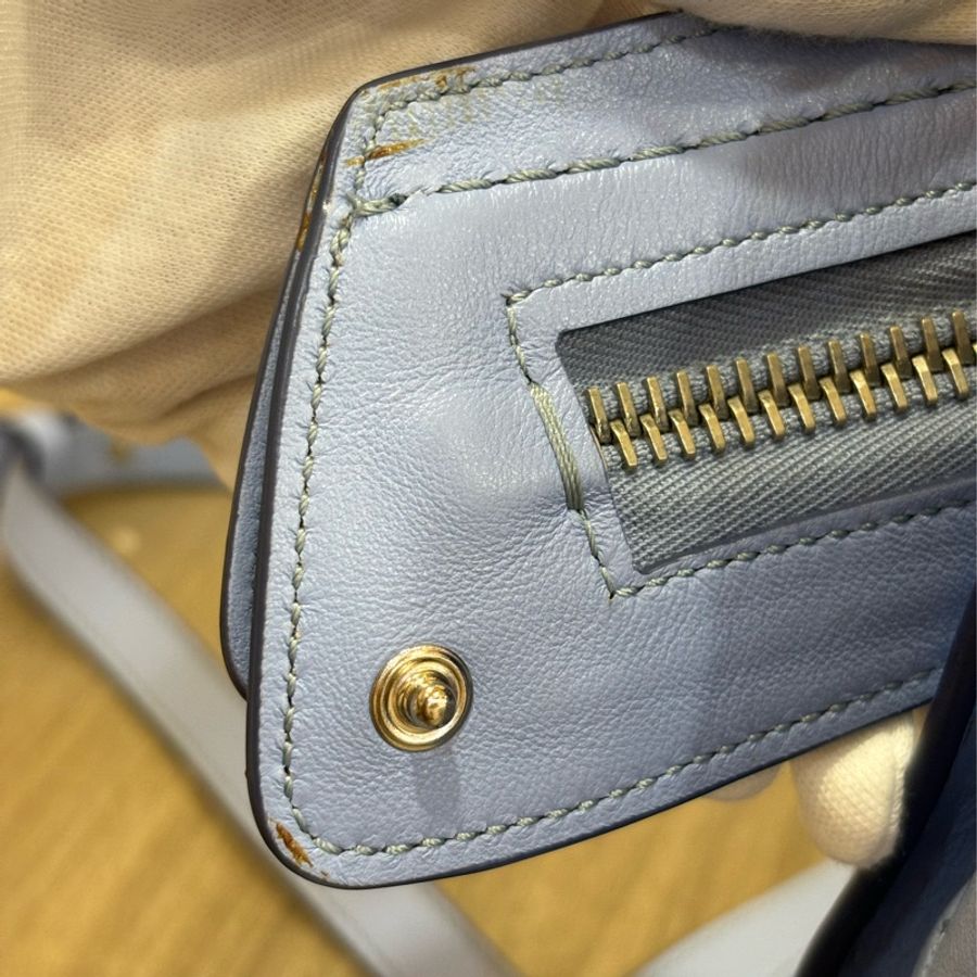 TODS WAVE MINI 水 藍 全皮 豆豆 手提包 肩背包 斜背包 後背包 palm-8