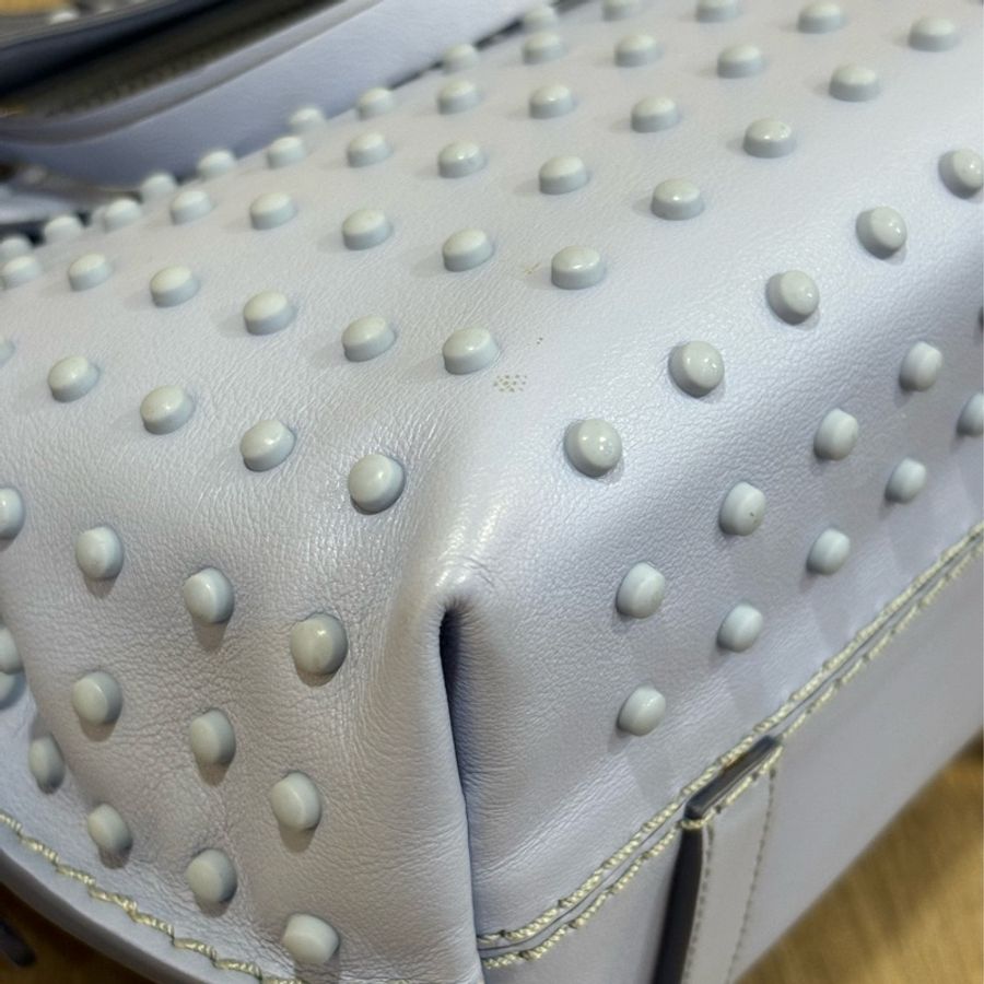 TODS WAVE MINI 水 藍 全皮 豆豆 手提包 肩背包 斜背包 後背包 palm-12
