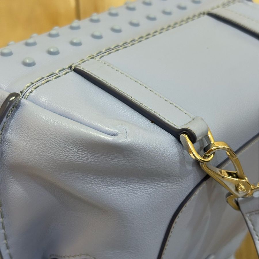 TODS WAVE MINI 水 藍 全皮 豆豆 手提包 肩背包 斜背包 後背包 palm-14
