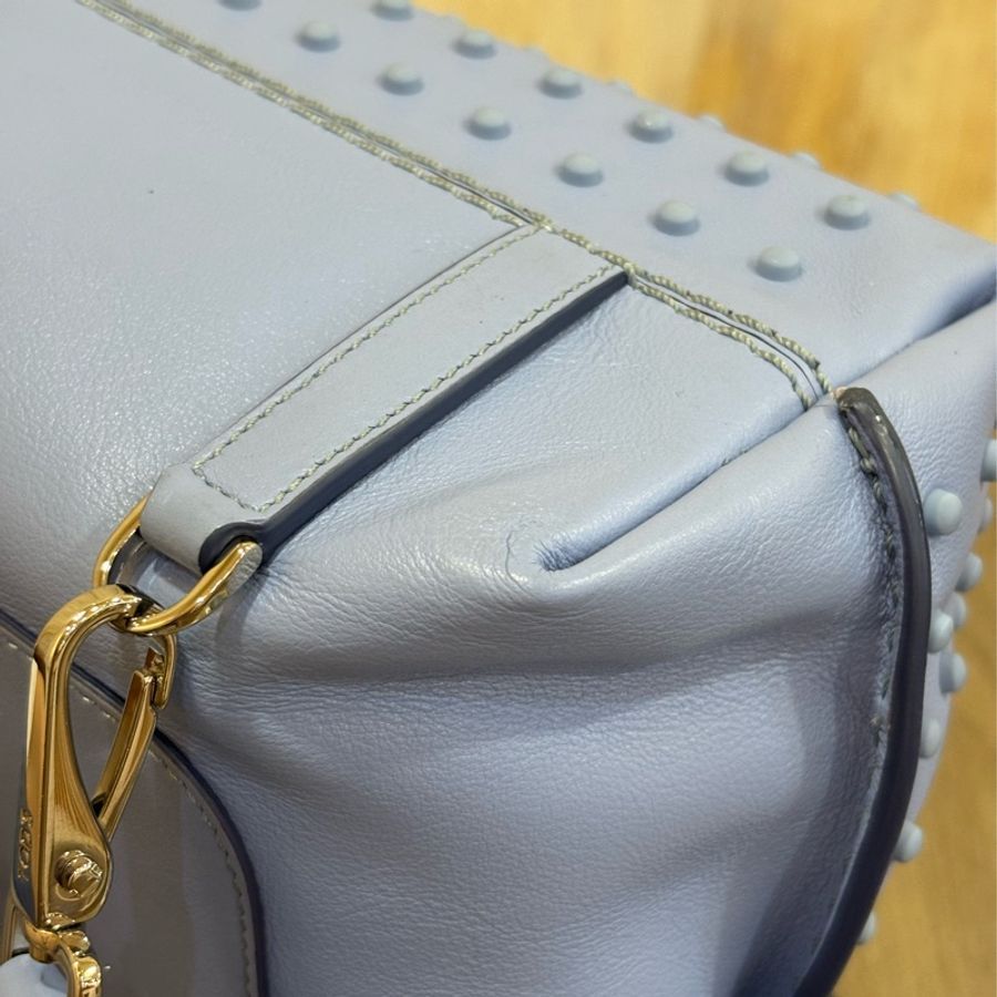 TODS WAVE MINI 水 藍 全皮 豆豆 手提包 肩背包 斜背包 後背包 palm-15