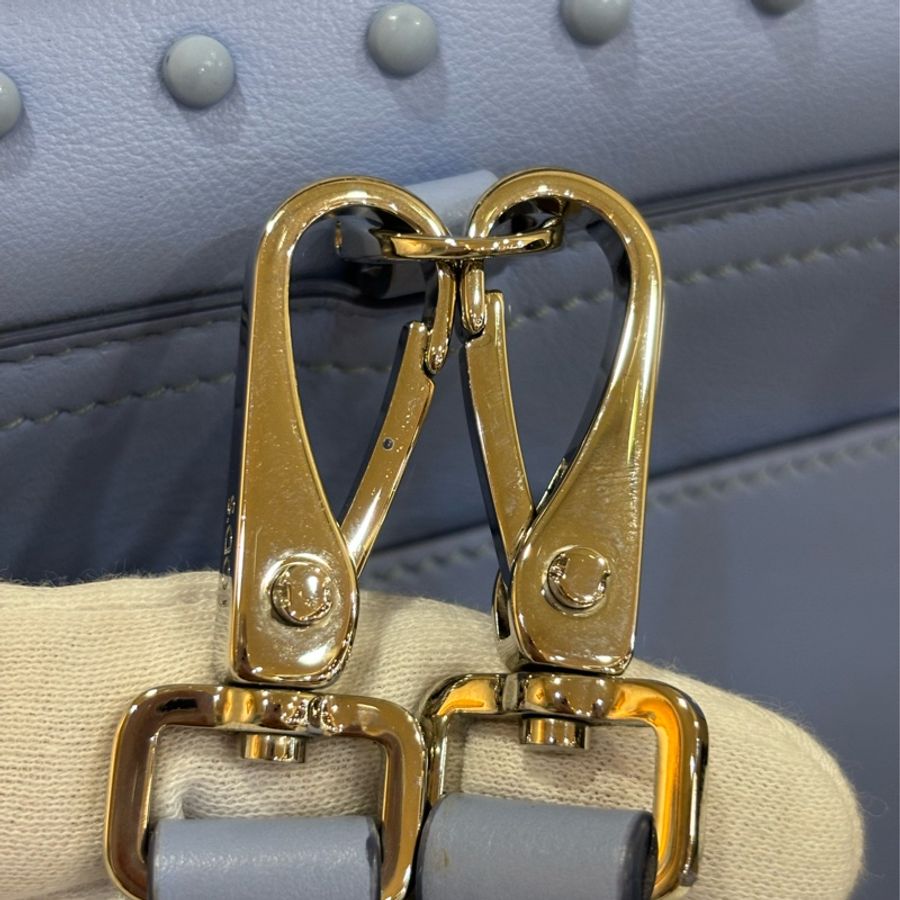 TODS WAVE MINI 水 藍 全皮 豆豆 手提包 肩背包 斜背包 後背包 palm-17