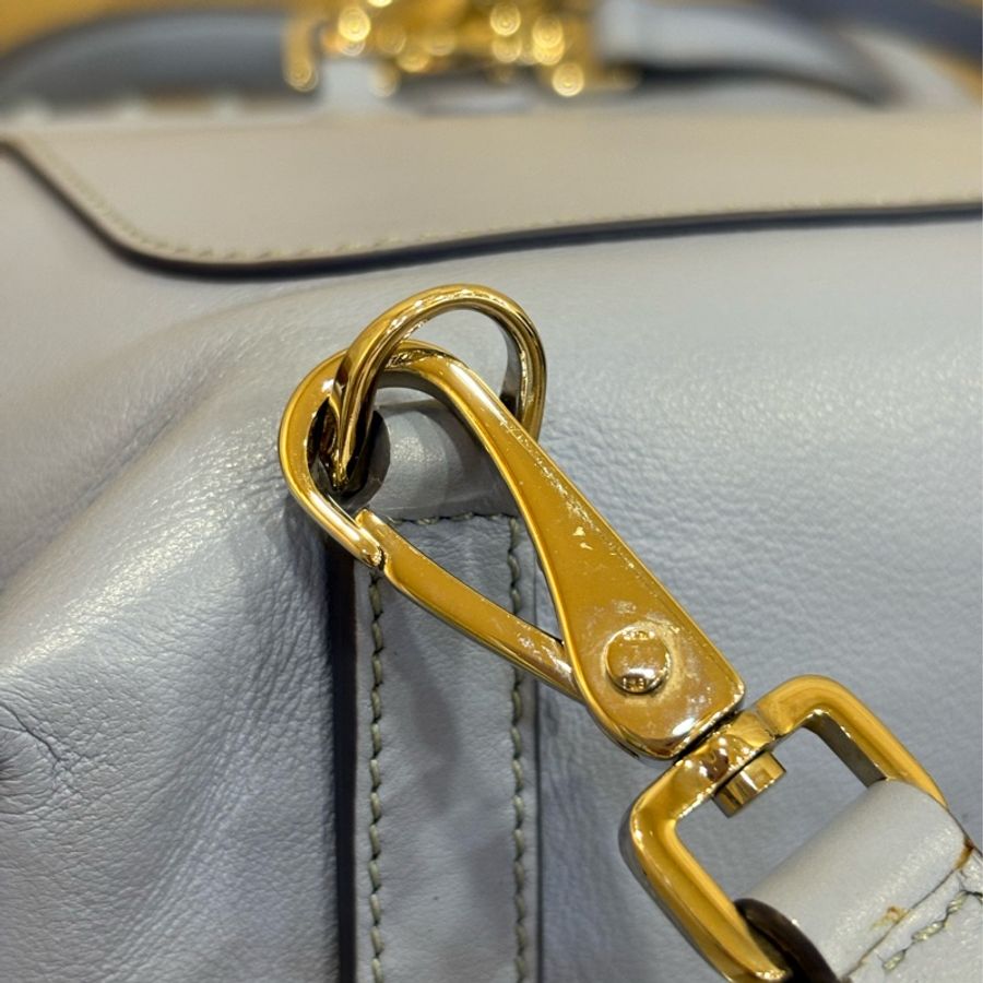 TODS WAVE MINI 水 藍 全皮 豆豆 手提包 肩背包 斜背包 後背包 palm-19