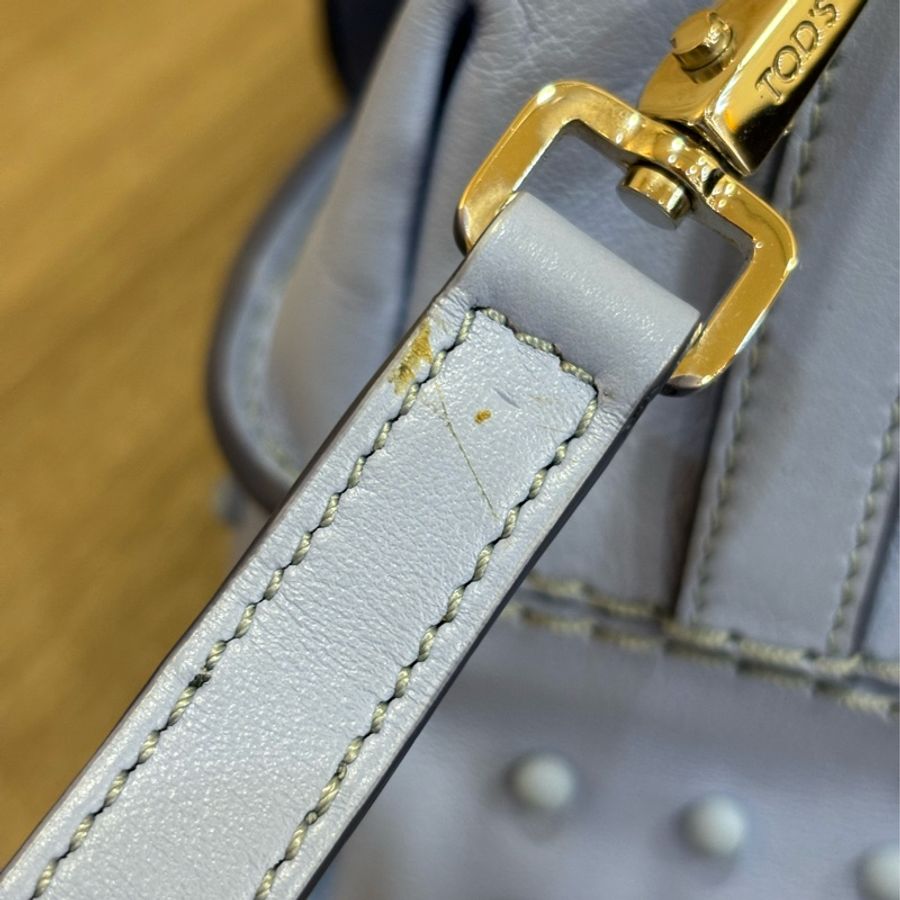 TODS WAVE MINI 水 藍 全皮 豆豆 手提包 肩背包 斜背包 後背包 palm-20