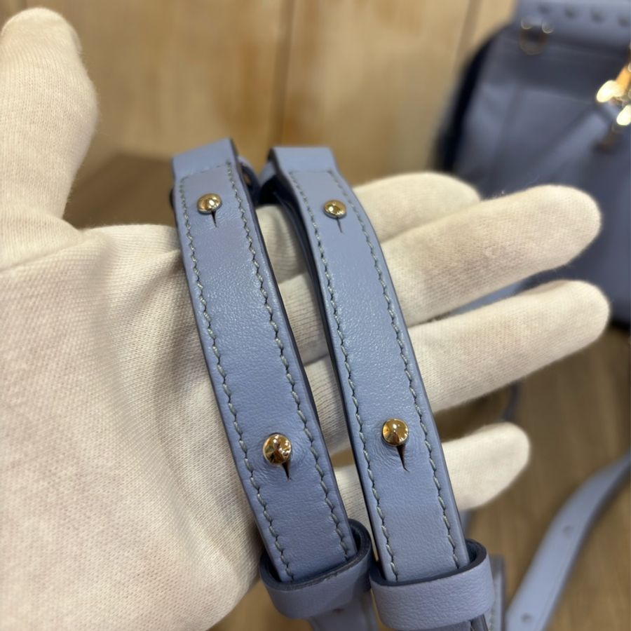 TODS WAVE MINI 水 藍 全皮 豆豆 手提包 肩背包 斜背包 後背包 palm-22