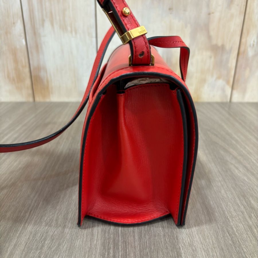 LOEWE Barcelona 牛皮 巴塞隆納 珊瑚紅 手拿包 肩背包 斜背包 中款-2