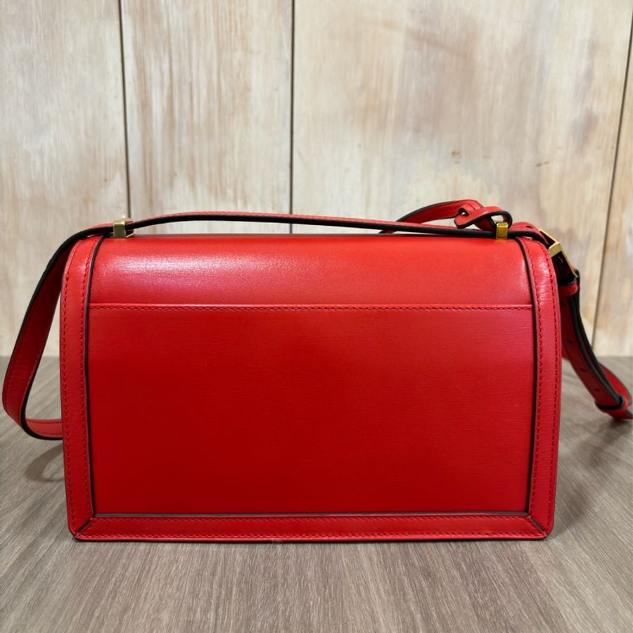 LOEWE Barcelona 牛皮 巴塞隆納 珊瑚紅 手拿包 肩背包 斜背包 中款-3