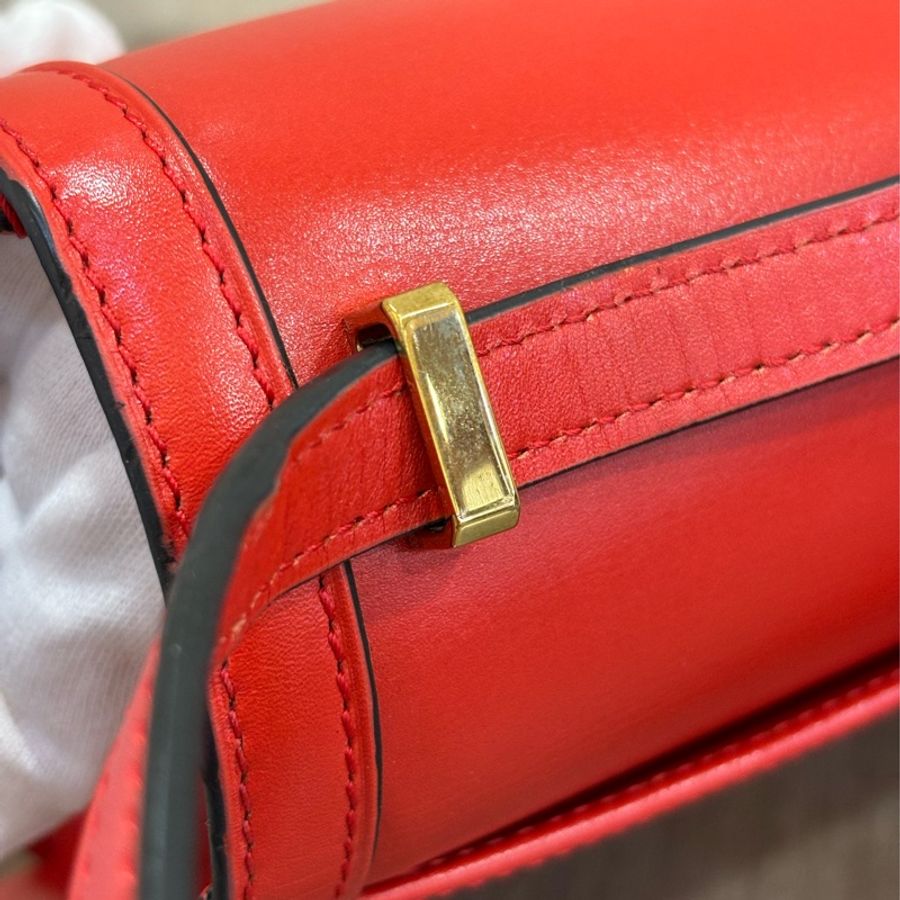 LOEWE Barcelona 牛皮 巴塞隆納 珊瑚紅 手拿包 肩背包 斜背包 中款-15