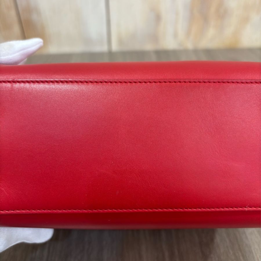YSL 355393 櫻桃 紅 色 全皮 MINI 18 SPEEDY 波士頓包 手提包 斜背包 兩用包 肩背包-12