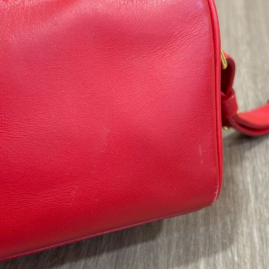 YSL 355393 櫻桃 紅 色 全皮 MINI 18 SPEEDY 波士頓包 手提包 斜背包 兩用包 肩背包-16