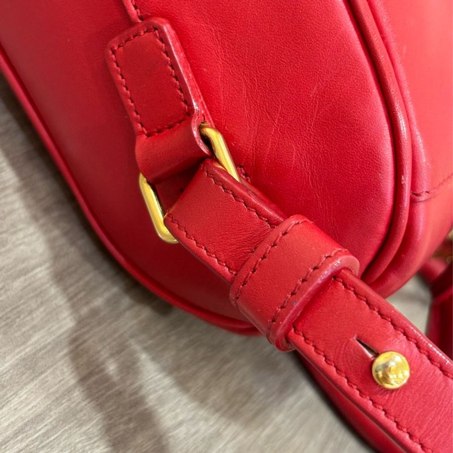 YSL 355393 櫻桃 紅 色 全皮 MINI 18 SPEEDY 波士頓包 手提包 斜背包 兩用包 肩背包-19