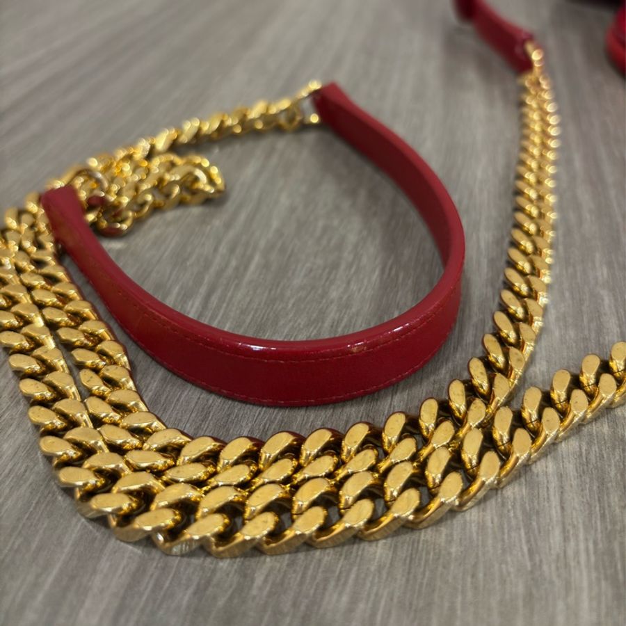 YSL 355393 櫻桃 紅 色 全皮 MINI 18 SPEEDY 波士頓包 手提包 斜背包 兩用包 肩背包-20