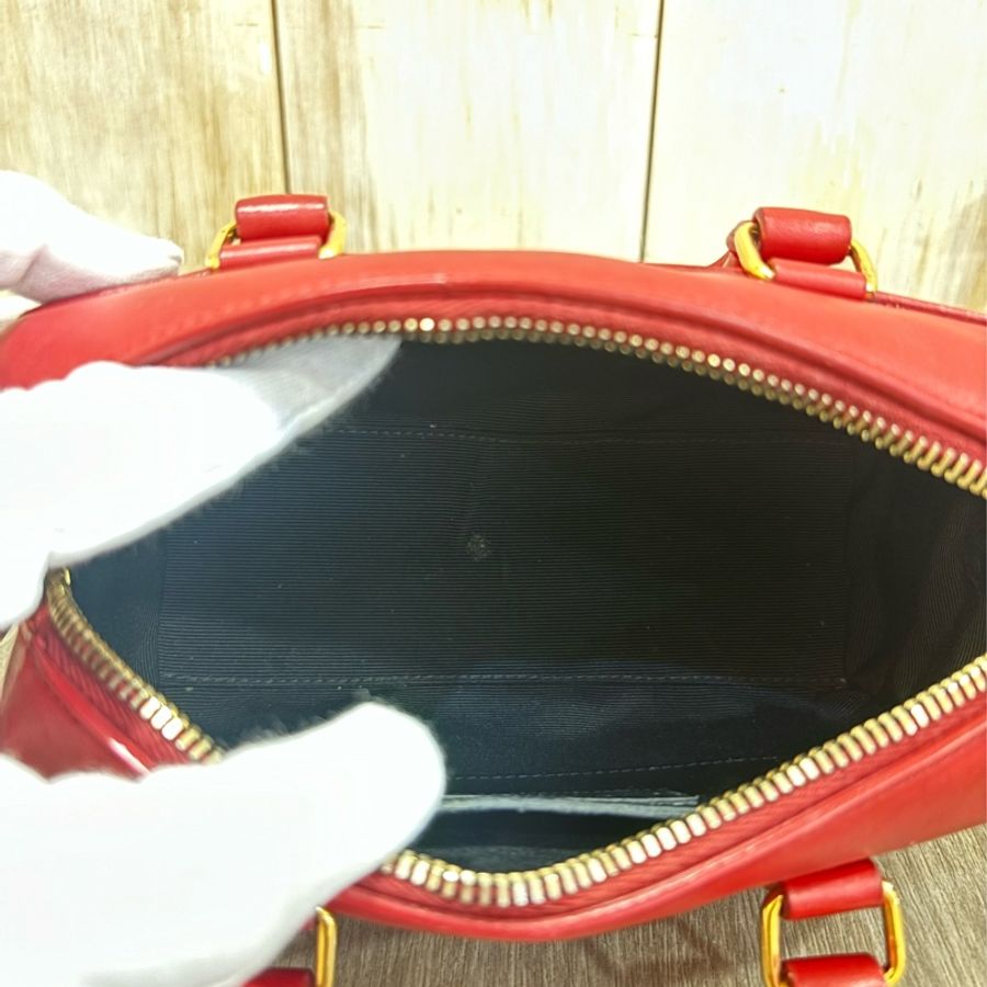 YSL 355393 櫻桃 紅 色 全皮 MINI 18 SPEEDY 波士頓包 手提包 斜背包 兩用包 肩背包-21