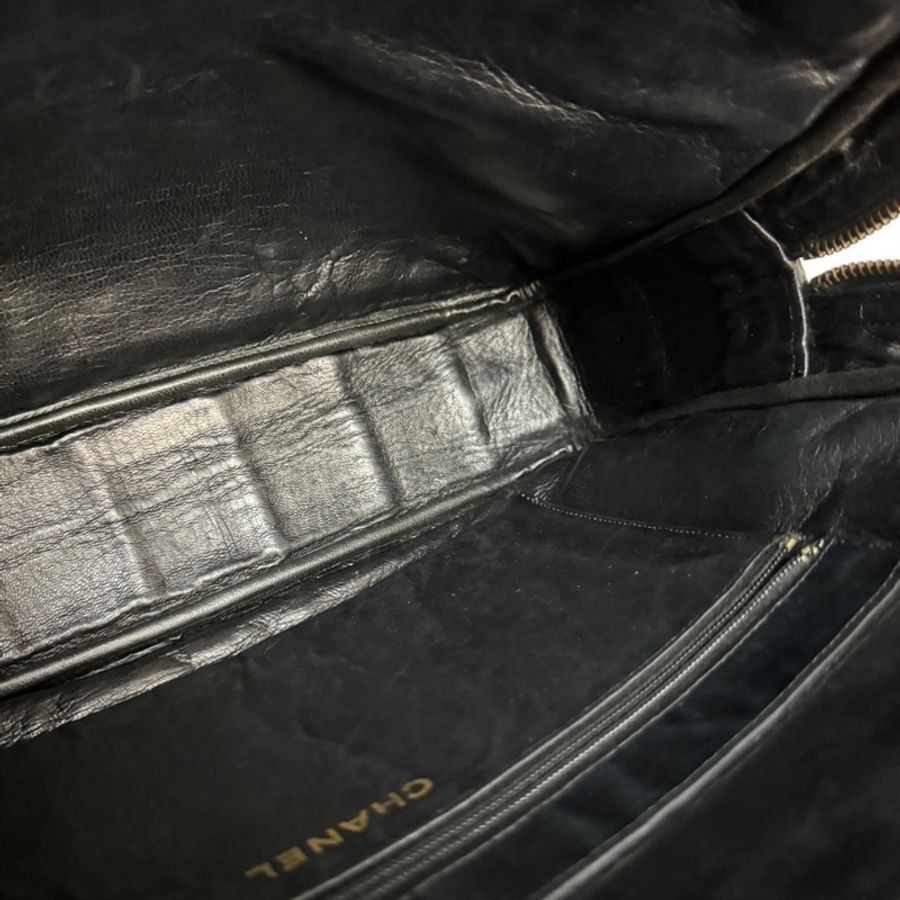 （稀世珍寶 真鱷魚皮🐊） Chanel 真鱷魚皮 黑金 相機包-31