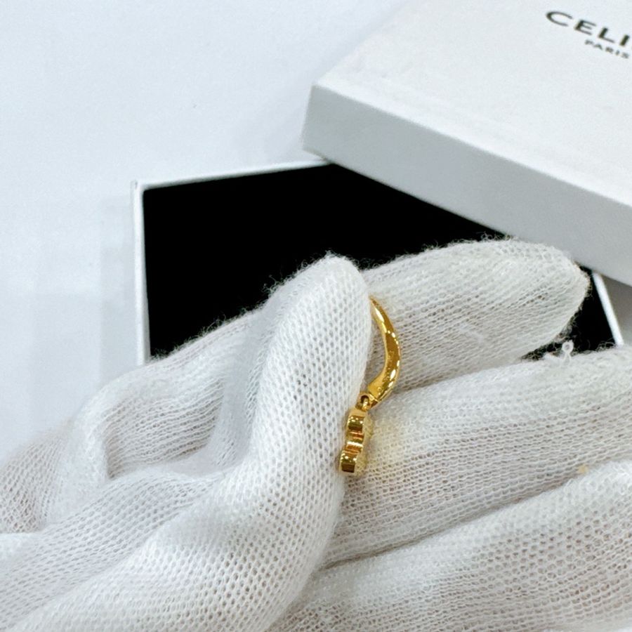🧚🏻‍♀️莉亞精品♡Celine 水鑽Logo垂吊耳環 全新🧚🏻‍♀️-2