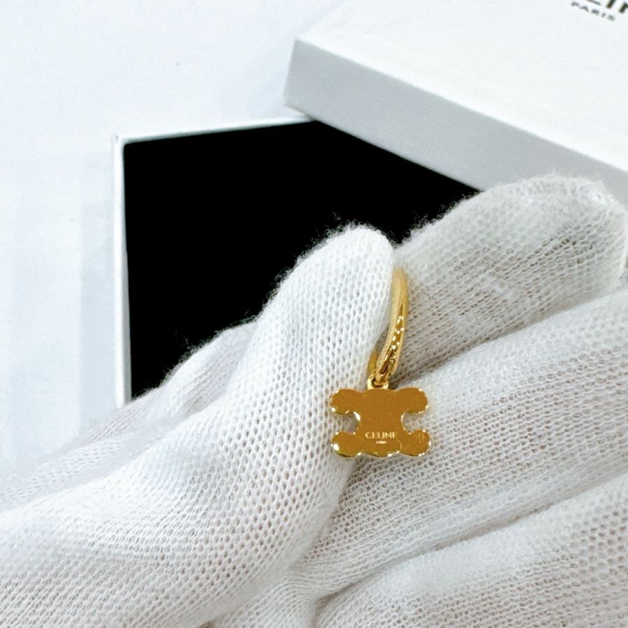 🧚🏻‍♀️莉亞精品♡Celine 水鑽Logo垂吊耳環 全新🧚🏻‍♀️-3