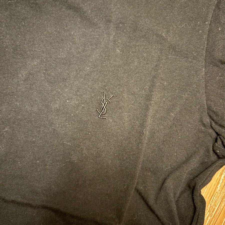 YSL 黑色Logo短版上衣-1