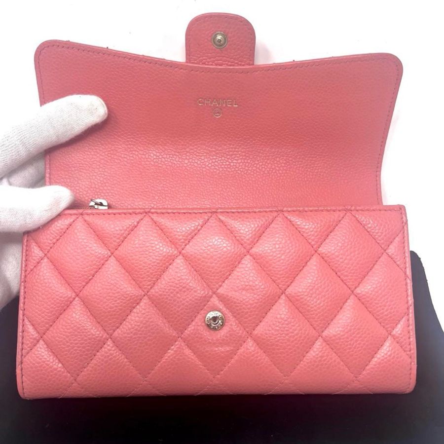 ✨稀有小香✨Chanel|香奈兒精緻🍑胭脂粉長夾✦fufu style精品✦氣質款|二手名牌包|皮夾錢包長夾-11