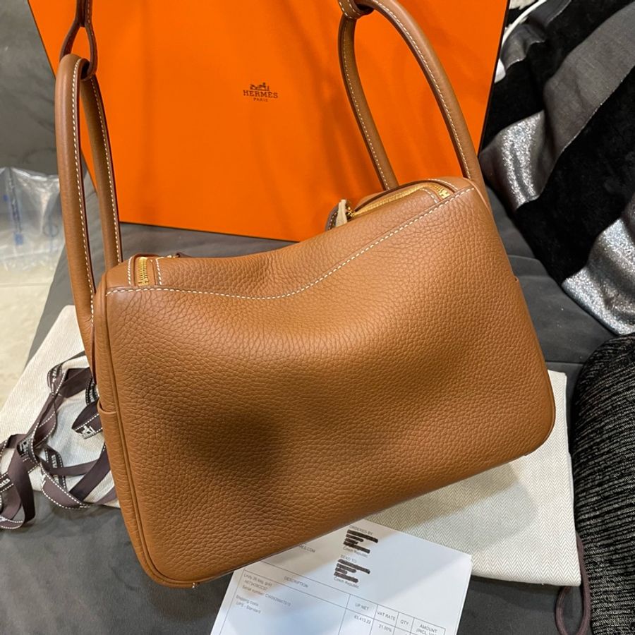 全新帶膜 全配🈶️購證🔥#愛馬仕 #W刻 #lindy26 #金棕 金釦 #hermes-10