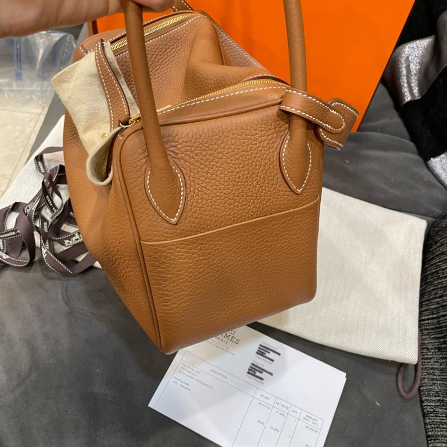 全新帶膜 全配🈶️購證🔥#愛馬仕 #W刻 #lindy26 #金棕 金釦 #hermes-19
