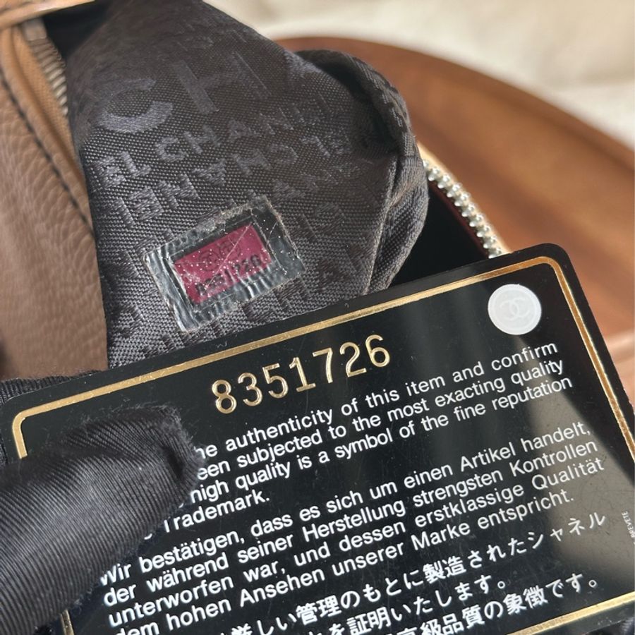 Chanel Vintage 亮麗奶茶長流蘇牛皮腋下包-13