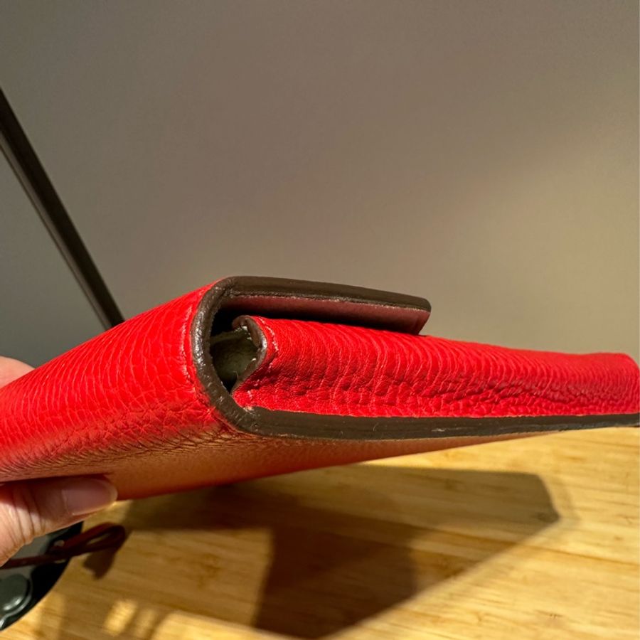 Salvatore Ferragamo紅色皮革手拿包-10