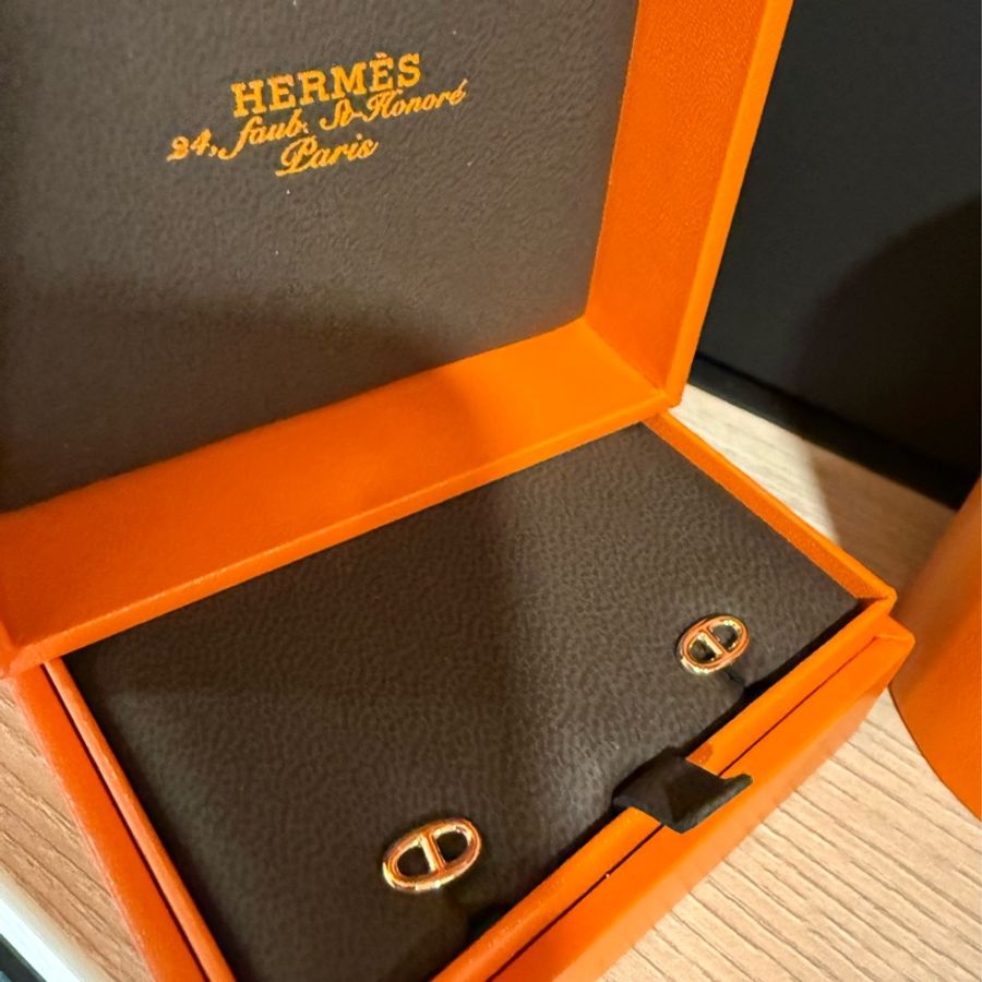 Hermes’ 全新 豬鼻耳環 18K 玫瑰金-4