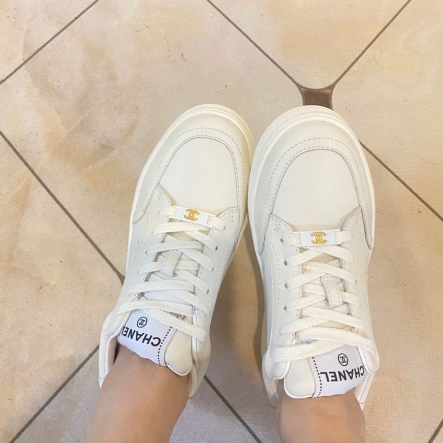 Chanel 經典燙金小白鞋-5