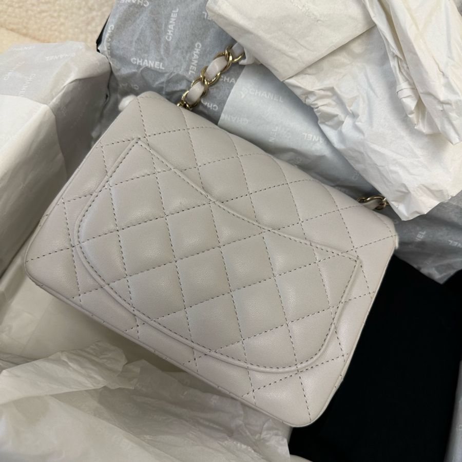 香奈兒 Chanel 23s 方胖子,淺灰色-1