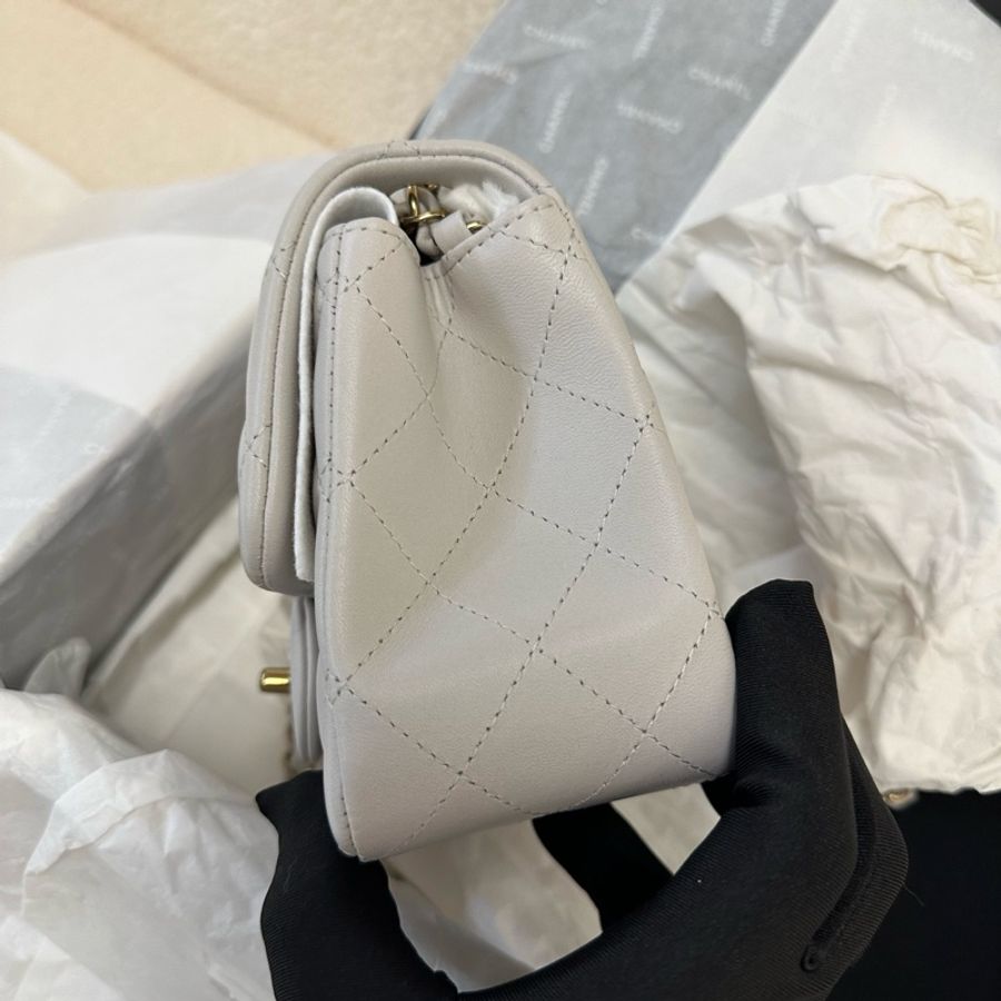 香奈兒 Chanel 23s 方胖子,淺灰色-7