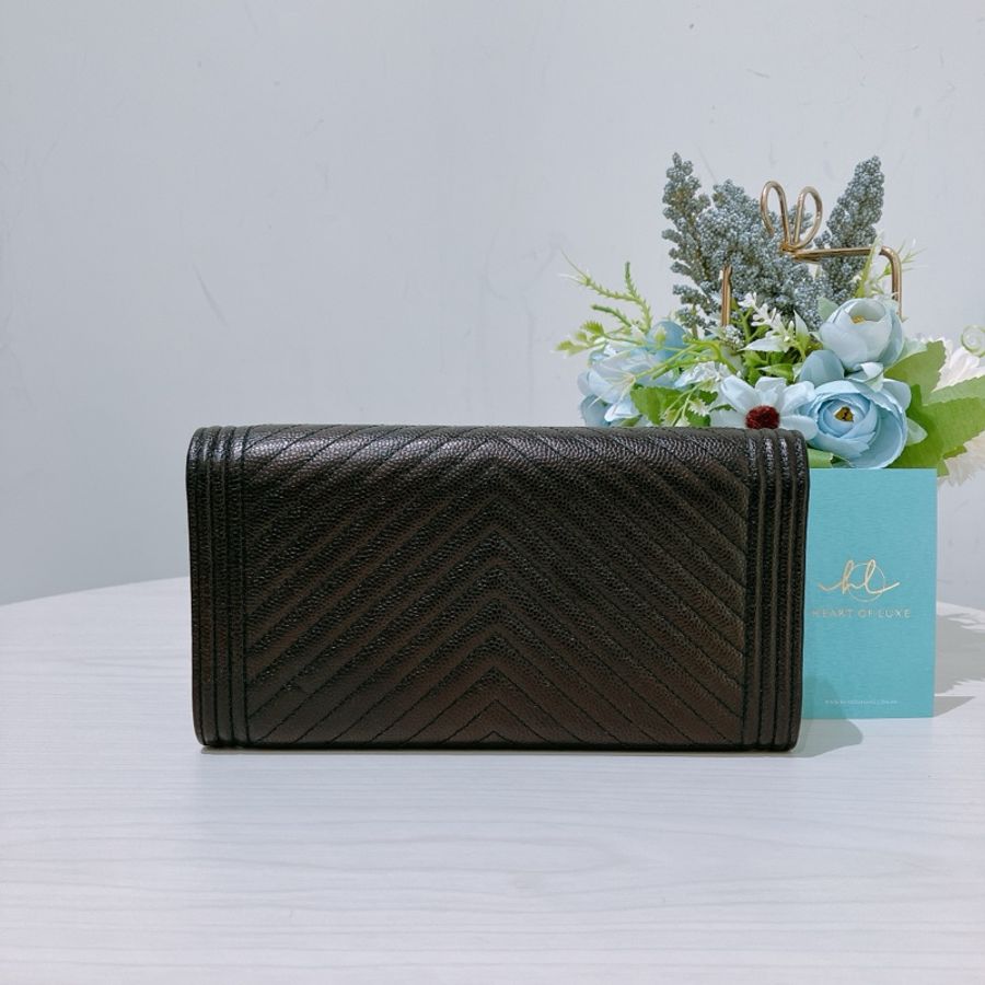 TK1641 CHANEL香奈兒V紋男兒款長銀包 BOY WALLET LONG STITCH CAVIAR-1