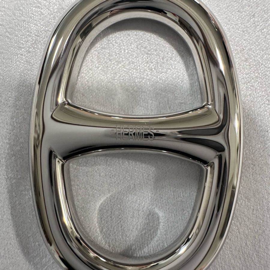 Hermes豬鼻絲巾扣環 銀 Chaine d'Ancre 90絲巾扣-1