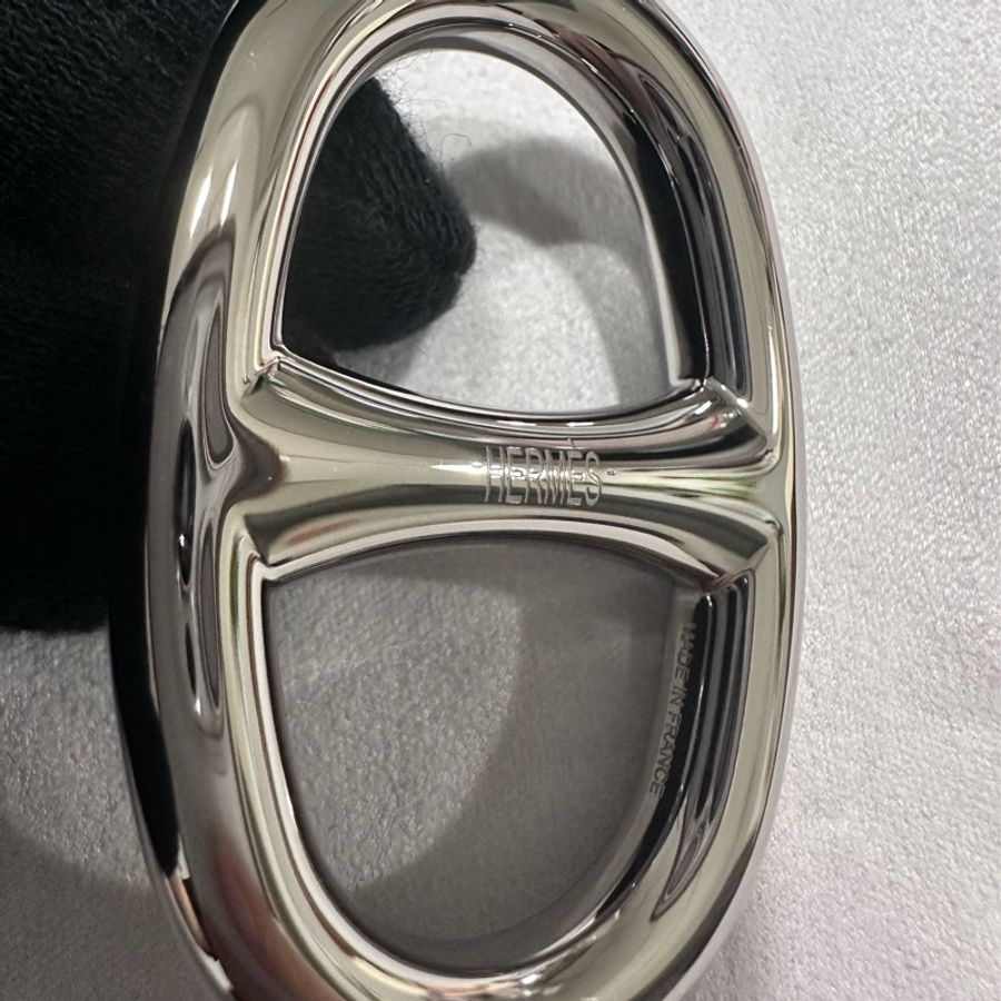 Hermes豬鼻絲巾扣環 銀 Chaine d'Ancre 90絲巾扣-7
