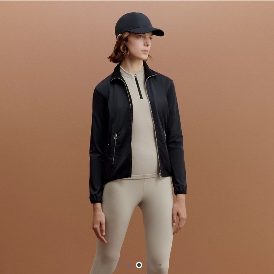 (全新離櫃新品) HERMES Warm-Up 海軍藍 XL抓毛絨夾克-9