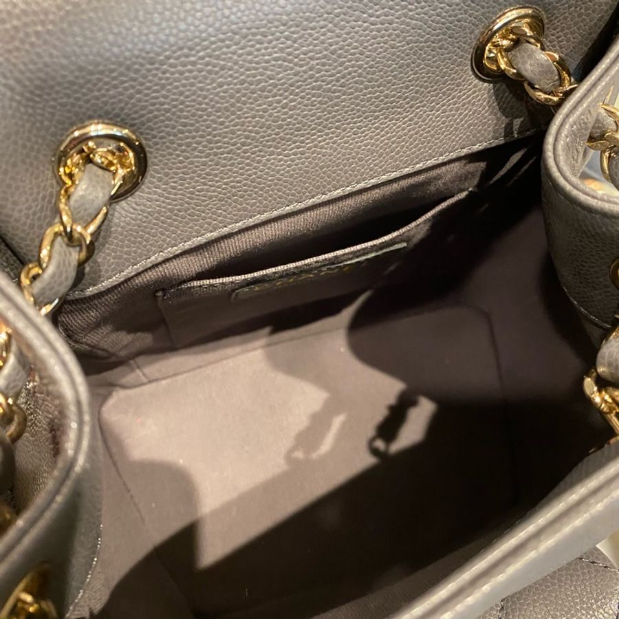 chanel 灰色小後背-9