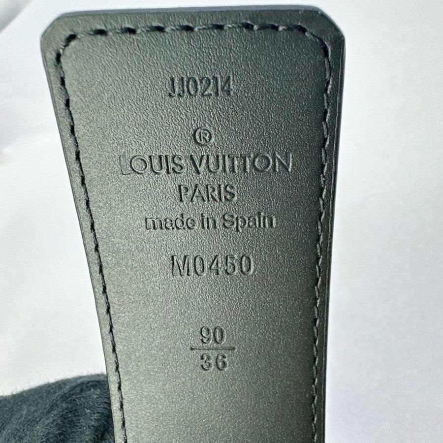 LV 全新Initiales黑老花皮帶-7