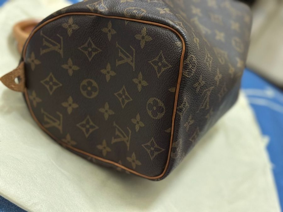 LV Speedy 25 老花 波士頓包 手提包 肩背包 斜背包-7